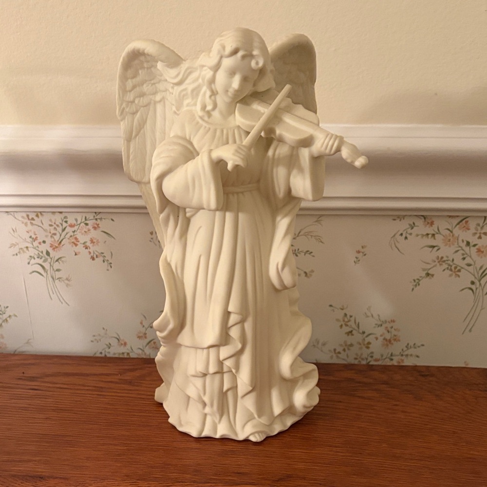PartyLite bisque porcelain angel candle holder.